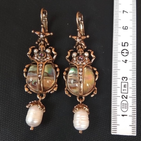 Antique gold insects earrings - Picture 6 of 6